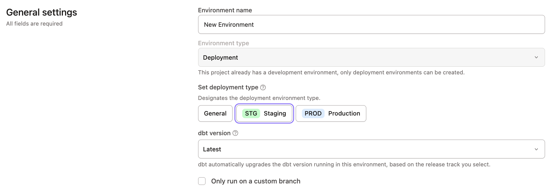 Create a staging environment Create a staging environment